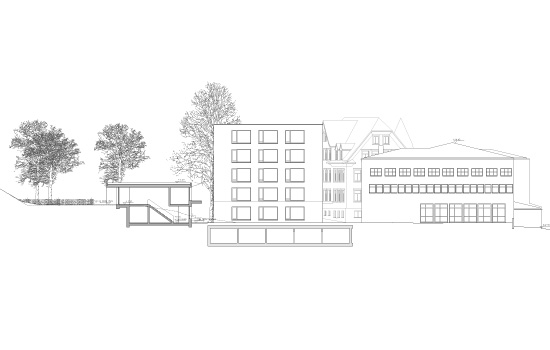 Querschnitt Kindergarten, Ansicht Nordosten