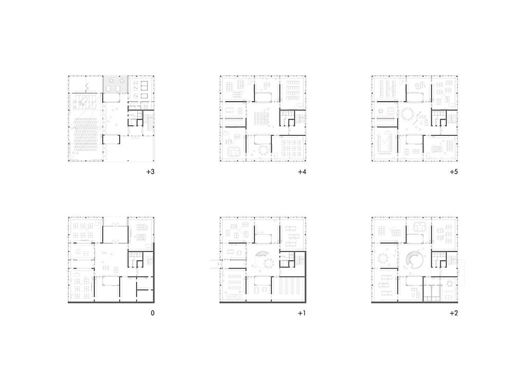 Grundriss Schulhaus Geschosse 1-3