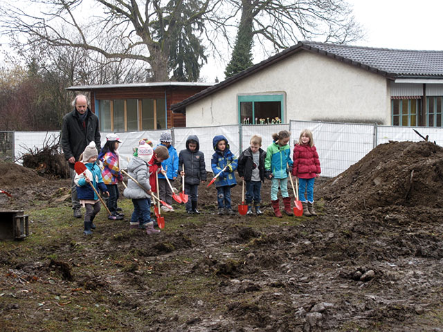Bild vom Spatenstich Kindergarten Wandermatte