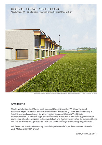 Architektenstelle zu vergeben
