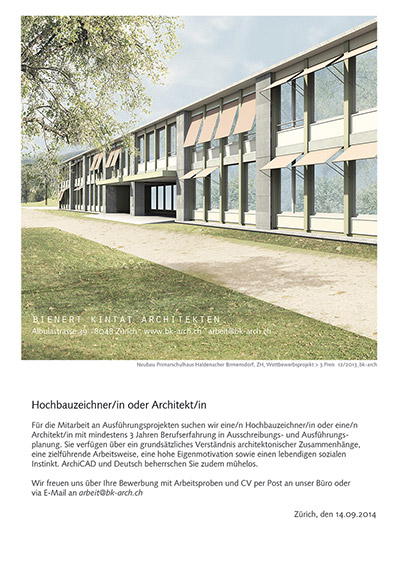 Hochbauzeichnerstelle zu vergeben