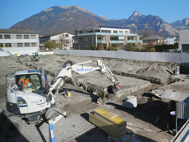 Aushub der Fundamente