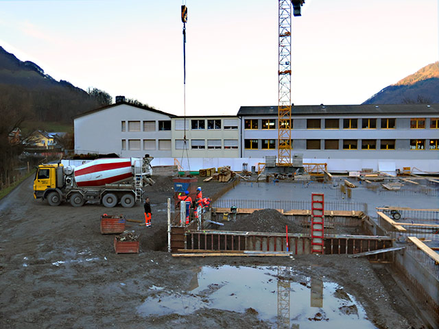 Betonieren der Bodenplatten