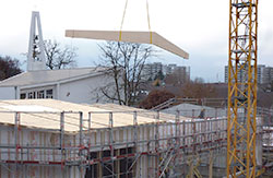 SA Wandermatte Sporttrakt: Aufrichte Holzbau