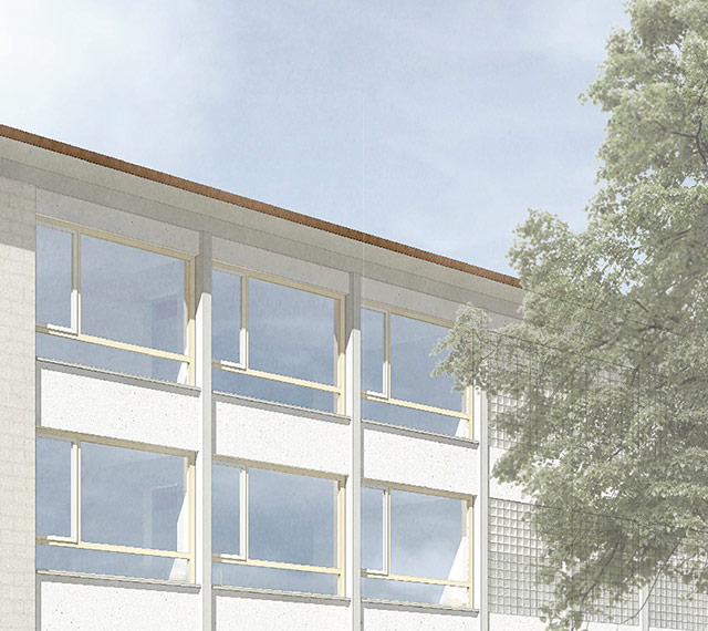 Visualisierung Wettbewerbsbeitrag Neubau Schulhaus_4 Schulanlage Schoetz