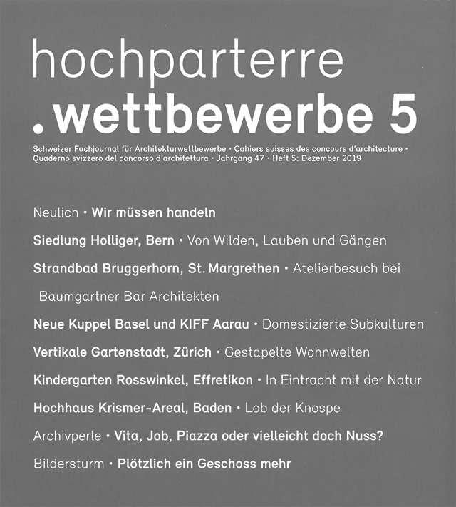 Miniatur Titelseite hochparterre.wettbewerbe Heft 5/2019